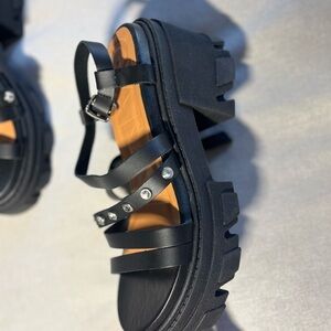 Ganni Black Platform Sandals